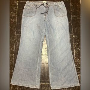 Lane Bryant retro wide leg bell bottom trouser jean seam detail 20W TALL